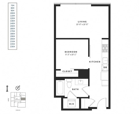 a floor plan of a bedroom apartment
